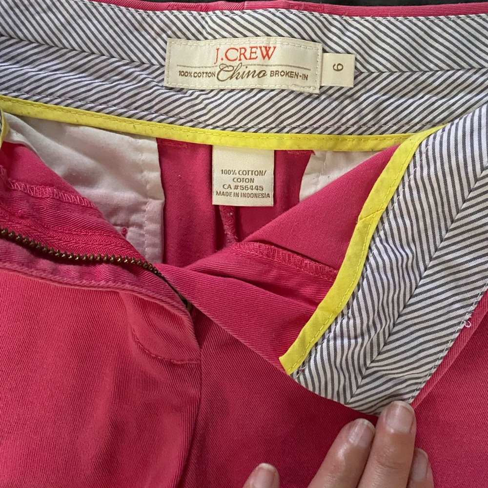 J. Crew bright pink magenta chino shorts, size 6 - Picture 2 of 4